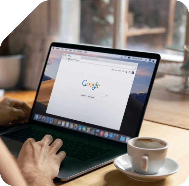 Person working on laptop with SEO tools